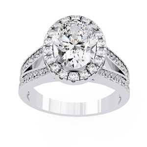 Bague de fiançailles en or 14 carats avec diamant ovale de 1,5 carat cultivé en laboratoire, tige fendue, rapport IGI, diamant VS DEF pour anniversaire et mariage - Product Image 4