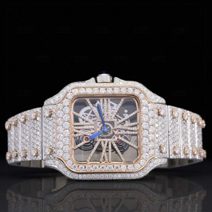 Customized Square Stainless Steel <b>Automatic</b> Fashion Watch D-VVS Moissanite Diamond <b>Chronograph</b> 20mm Pointer Ready Stock - Product Image 3