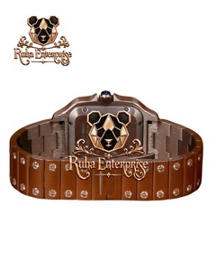 Montre à bracelet en diamant moissanite la plus vendue, avec décoration de pierres brillantes, pour hommes et femmes, disponible à la vente - Product Image 6