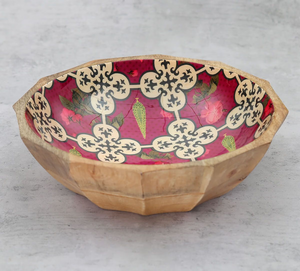 Bol à salade et à fruits en bois au design moderne avec impression émaillée, idéal pour les mariages et les fêtes, à prix avantageux - Product Image 1
