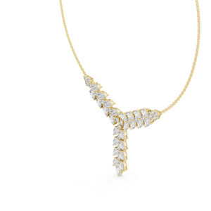 Pendentif de mariée en or rose 14 carats avec diamant de laboratoire en forme de poire/rond pour femme |   Nouveau diamant cultivé - Product Image 6