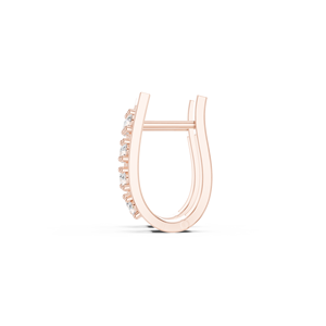 Pendientes de Aro Redondos de Plata de Ley 925 Chapados en Oro Rosa de 18K con Triple Banda de Circonitas, Estilo Bali, Lujo Contemporáneo para Mujer - Product Image 1