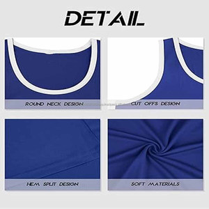 Débardeur OEM en gros pour hommes, grande taille, coton épais, bouton 3D, uni, gym, haute qualité, noir, sans manches - Product Image 5