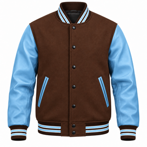Veste universitaire d'hiver pour homme, personnalisée, brodée sur le devant, de haute qualité, 100% toile de laine, imperméable, coupe-vent, bicolore - Product Image 2
