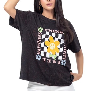 เสื้อยืดคอกลมแขนสั้นสีชมพูสำหรับผู้หญิง ผ้าเจอร์ซีย์คอตตอน 100% พิมพ์ลายหัวใจดอกไม้ เนื้อผ้านุ่ม สวมใส่สบาย เหมาะสำหรับฤดูใบไม้ผลิ ฤดูร้อน ฤดูใบไม้ร่วง - Product Image 4