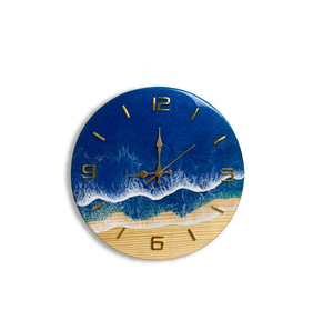 Horloge murale ronde en bois et résine, logo personnalisé, produit le plus vendu, horloge murale pour la maison et le bureau, qualité supérieure, fabrication artisanale - Product Image 1