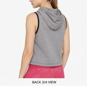 Impression de logo personnalisé, sweat à capuche sans manches pour femme, pull-over court décontracté, couleur unie, vêtements de sport - Product Image 5