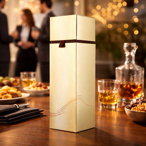 Caja Portabotellas de Papel Kraft Reciclado Ecológico con Forro de Esponja, Embalaje Rígido en Relieve |   Empaque para Regalos Naturales - Product Image 2