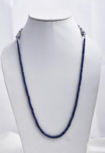 ลูกปัดไพลินสีน้ำเงินธรรมชาติขัดเรียบสำหรับทำเครื่องประดับอัญมณีชั้นดี สร้อยคอ - Product Image 3