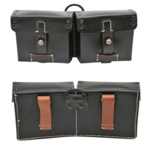 Pochette de chasse en cuir noir, sac de transport double pour gibier, reproduction de la pochette en cuir noir allemande de la Seconde Guerre mondiale G43 K43 - Product Image 5