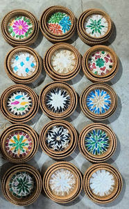 Posavasos de Ratán Tejidos a Mano para Decoración Ecológica del Hogar y Hostelería - Product Image 4