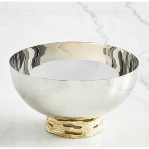 Bol à compote en aluminium doré gaufré avec motif de plumes complexes, centre de table de luxe, plat de service - Product Image 2