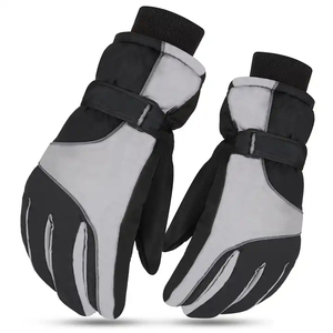 Guantes de Esquí Térmicos de Cuero Impermeables para Hombre y Mujer, Manoplas de Poliéster con Pantalla Táctil y Cierre de Gancho y Bucle - Product Image 2