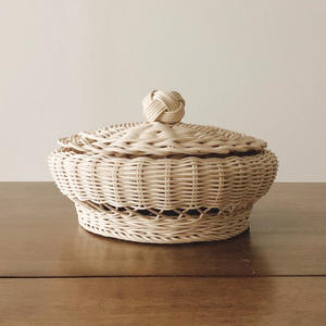 Cajas de almacenamiento de ratán de lujo hechas a mano, combo de cestas redondas, tarros con tapa a precio de mayoreo. - Product Image 4