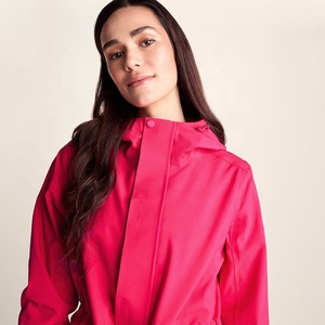 Bright <b>Pink</b> Women's Hooded <b>Jacket</b> <b>Waterproof</b> Outdoor Coat with Pocket for Hiking Travel Women Rain <b>Jacket</b> - Product Image 3