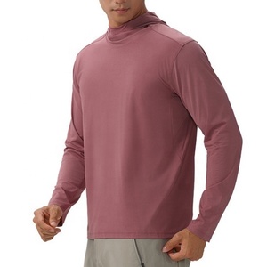 Men's <b>Cowl</b> <b>Neck</b> <b>Long</b> <b>Sleeve</b> Fitted Moisture Wicking Solid Color Polyester Athletic <b>Top</b> All Seasons Pullover Shirt - Product Image 5