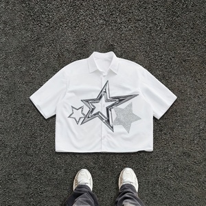 เสื้อยืดแขนสั้นลายกราฟฟิตีสไตล์ยูนิเซ็กส์ แฟชั่นสตรีทแวร์ลำลองฤดูร้อนทรงหลวมลายศิลปะ เสื้อยืดผู้ชาย - Product Image 6