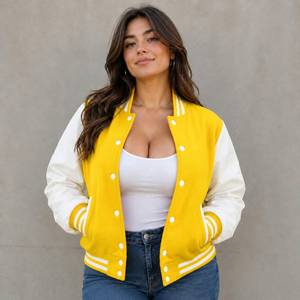 Chaqueta Universitaria de Cuero, Chaqueta Bomber de Cuero Genuino Hecha a Mano, Chaqueta Letterman, Chaqueta Clásica de Estilo Universitario Retro - Product Image 1