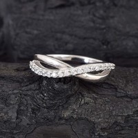 Bagues de mariage en argent sterling 925 très vendues, serties de zircons cubiques facettés, bagues de fiançailles pour femmes
