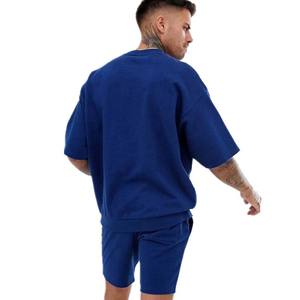 Cintura elástica con cordón ajustable, conjunto deportivo cómodo para hombre, pantalones cortos deportivos, conjunto de verano - Product Image 3