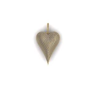 Elegant Trendy SHRAMAN DIAMOND 925 Sterling <b>Silver</b> Rhodium Plated Iced Heart <b>Necklace</b> Custom Lab Grown Diamond Pendant Fine - Product Image 1