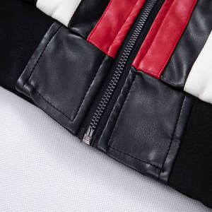 Vente en gros de vestes en cuir véritable noir personnalisées pour hommes Logo de haute qualité avec fermeture à glissière tendance et technique délavée pour l'hiver - Product Image 3