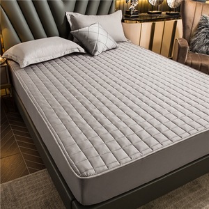 Quilted Woven <b>Bed</b> Protection <b>Pad</b> Plain Dyed Breathable Machine Washable All-Season Mattress Cover Hospital Adult 300tc 100% - Product Image 4