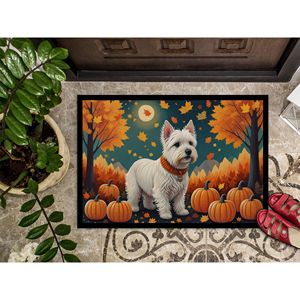Westie Fall paillasson antidérapant lavable à poils bas tapis d'entrée intérieur/extérieur 24H X 36W tapis de porte avant pour animaux de compagnie - Product Image 3