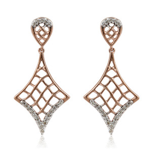 GLEAMORA ENTERPRISE OEM ODM Boucles d'oreilles pendantes plaquées or jaune 14 carats motif Arbre de Vie |   Bijoux tendance en diamants de laboratoire taille brillant - Product Image 2