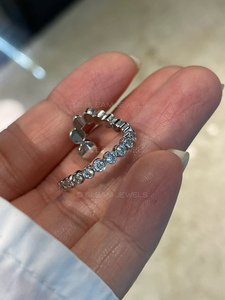 แหวนเพชร Open Wrap Lab, แหวนเพชรทรงกลม 14K, แหวนเพชรทรงกลมแบบ Bezel Set, แหวนมินิมอลปรับขนาดได้, แหวนหรูหรา - Product Image 5