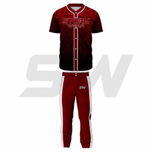 Uniformes de Béisbol Deportivos OEM, Camisetas de Béisbol de Poliéster Sublimado de Alta Calidad, Uniformes de Softbol con Botones Completos - Product Image 1