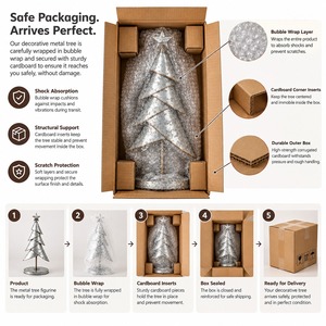 Rustic Galvanized Metal <b>Christmas</b> <b>Tree</b> Decor Tabletop Zinc Holiday <b>Tree</b> Figurine Vintage Winter Xmas Table Centerpiece Ornament - Product Image 5