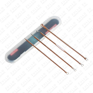 Professional 4 Piece Stainless Steel Acne Extractor Set Blackhead Remover <b>Tools</b> for Facial Pore Cleansing Care - Product Image 2