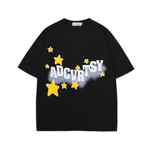 T-shirt grande taille à manches courtes personnalisé avec impression 3D en mousse argentée, en coton épais 100% - Product Image 5