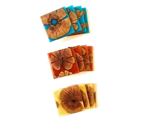 Custom Logo Wooden <b>Coaster</b> <b>Set</b> With Resin Non Slip Drinkware Modern Design Mats & Pads Eco Friendly Table Decoration Placemat - Product Image 5