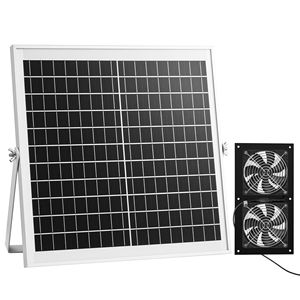 Ventilatore ad Alta Velocità Alimentato a Energia Solare 15W, Angolo del Pannello Solare Regolabile, 2668 RPM, Installazione Flessibile, Sistema a Doppia Ventola, Implementazione Rapida - Product Image 1