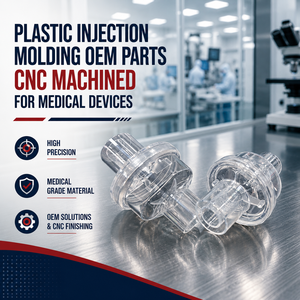 ชิ้นส่วน OEM สำหรับการฉีดขึ้นรูปพลาสติก ผลิตด้วยเครื่อง CNC สำหรับอุปกรณ์การแพทย์ - Product Image 3