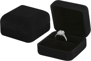 Pieces Velvet Metal Wedding Ring <b>Box</b>, Elegant Jewelry <b>Earring</b> Studs Gift <b>Box</b> for Women Girl, Ring Holder - Product Image 4