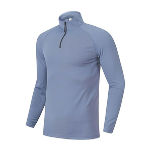 Camisetas deportivas activas con cremallera, manga larga, cuello alto, transpirables y de secado rápido. - Product Image 5