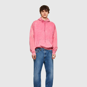 Sweat-shirt d'hiver unisexe personnalisé rose à manches longues, 100 % coton molletonné, pull décontracté streetwear à capuche, broderie OEM ODM rapide - Product Image 3