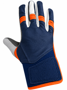 Gants de frappeur style professionnel à manchette longue, pour baseball et softball, paume en cuir, sangle de poignet à large boucle auto-agrippante, patch logo, respirants, pour l'entraînement, XXL - Product Image 4