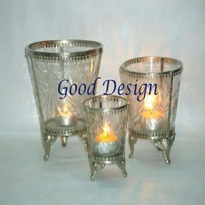 GlassCandle Holder,New Product Candle Holder Decorated Votive <b>Tea</b> <b>Light</b> Metal Candle Holder With Clear Glass Candle Jar - Product Image 3