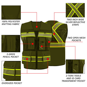 เสื้อกั๊กนิรภัยสะท้อนแสงสำหรับผู้ชาย เสื้อกั๊กนิรภัยสำหรับฤดูหนาว เสื้อกั๊กนิรภัยสะท้อนแสงสำหรับวิศวกร ขายส่งเสื้อผ้าสตรีทแวร์ - Product Image 3