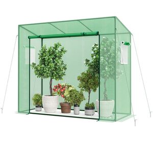 Serra Portatile da Esterno con Telaio in Metallo Resistente, Copertura in PE e Porta Avvolgibile con Cerniera per Giardini - Product Image 5