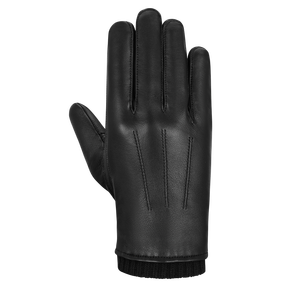 Gants de conduite en cuir noir isolés thermiquement pour la protection contre le froid hivernal - Product Image 1