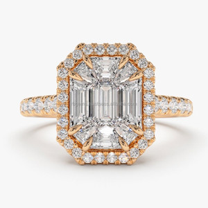 Bague de fiançailles pour femme RB Gems, diamant naturel vif certifié IGI CVD HPHT, or jaune 14 carats, moissanite taille princesse excellente - Product Image 4