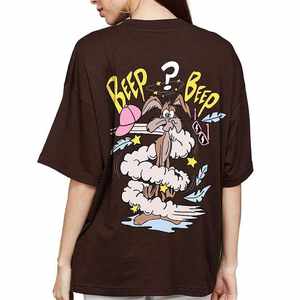 Camiseta Corta Ecológica para Mujer, Corte Regular, Informal, Primavera, Suave, Transpirable, Poliéster y Algodón, Manga Corta, Top de Moda - Product Image 2