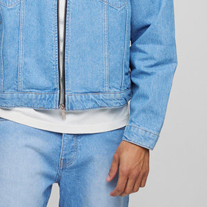 Quality Casual Embroidered Windproof Oversized Drop Shoulder Denim <b>Jeans</b> <b>Jacket</b> for Men Distressed <b>Black</b> 100% Cotton Winter - Product Image 2