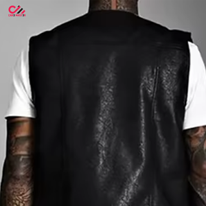 Street Wear Winter Casual High Quality Men Leather Vest Sleeveless Breathable Outerwear Custom Colors Customizable - Product Image 6