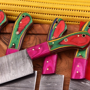 Hand Forged Damascus Steel Kitchen <b>Knife</b> <b>Set</b> Razor <b>Sharp</b> Wooden Handle Professional Chef <b>Set</b> Factory Supplier - Product Image 5